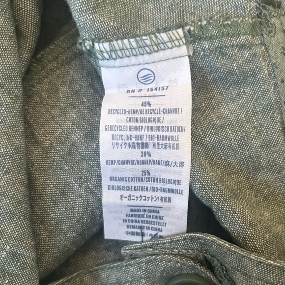 United By Blue hemp/ organic cotton blend button up skirt, green | size L - Picture 6 of 6